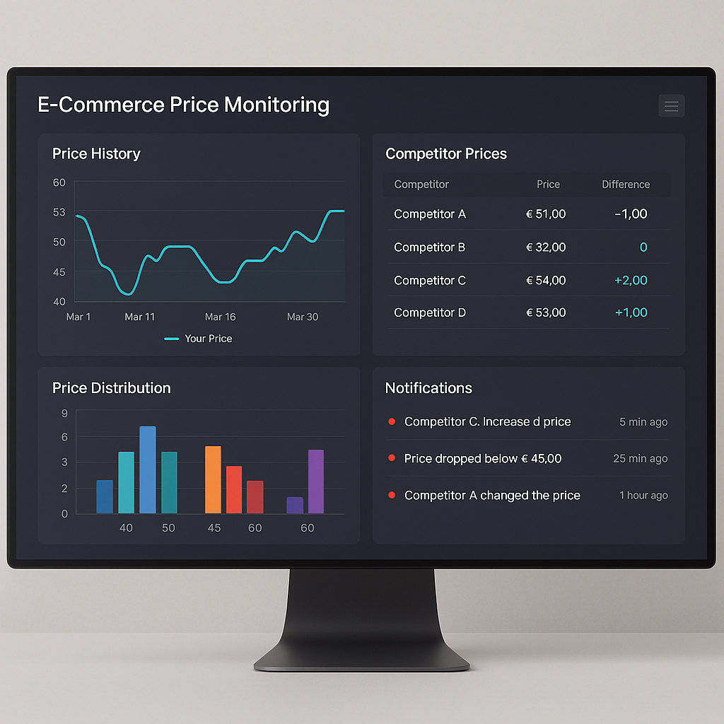 Ein modernes Dashboard auf einem Computer-Bildschi