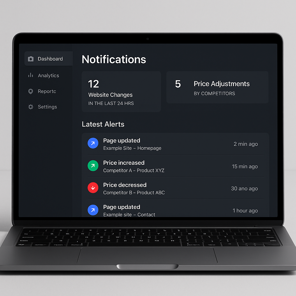 Ein modernes Dashboard auf einem Laptop-Bildschirm